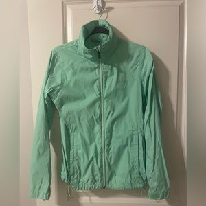Columbia Size sm Green Tech Waterproof Breathable Hooded Rain jacket.